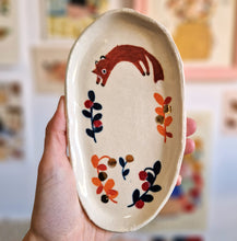 Load image into Gallery viewer, Nº261 fox and flowers | PASTRY PLATE with gold