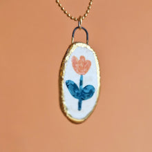 Load image into Gallery viewer, pink flower | CHARM with gold