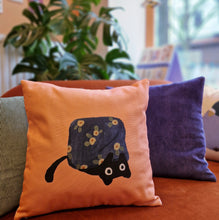 Load image into Gallery viewer, black cat on pillow | ROSÉ PILLOW