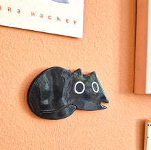 Load image into Gallery viewer, black cat | CERAMIC WALL ART