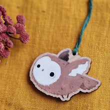 Load image into Gallery viewer, owl ornaments | on cherry wood