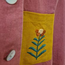 Load image into Gallery viewer, hand embroidered bumblebee | LINEN WAISTCOAT