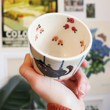 Load image into Gallery viewer, Nº165 lined cat | PINK CUP little fail one