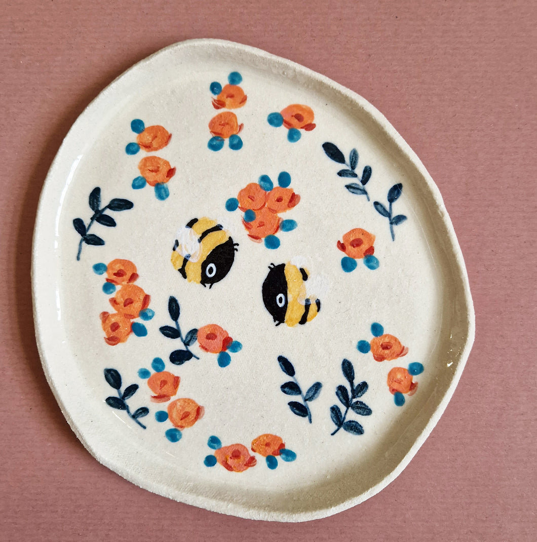 Nº303 flower bumblebees | PASTRY PLATE