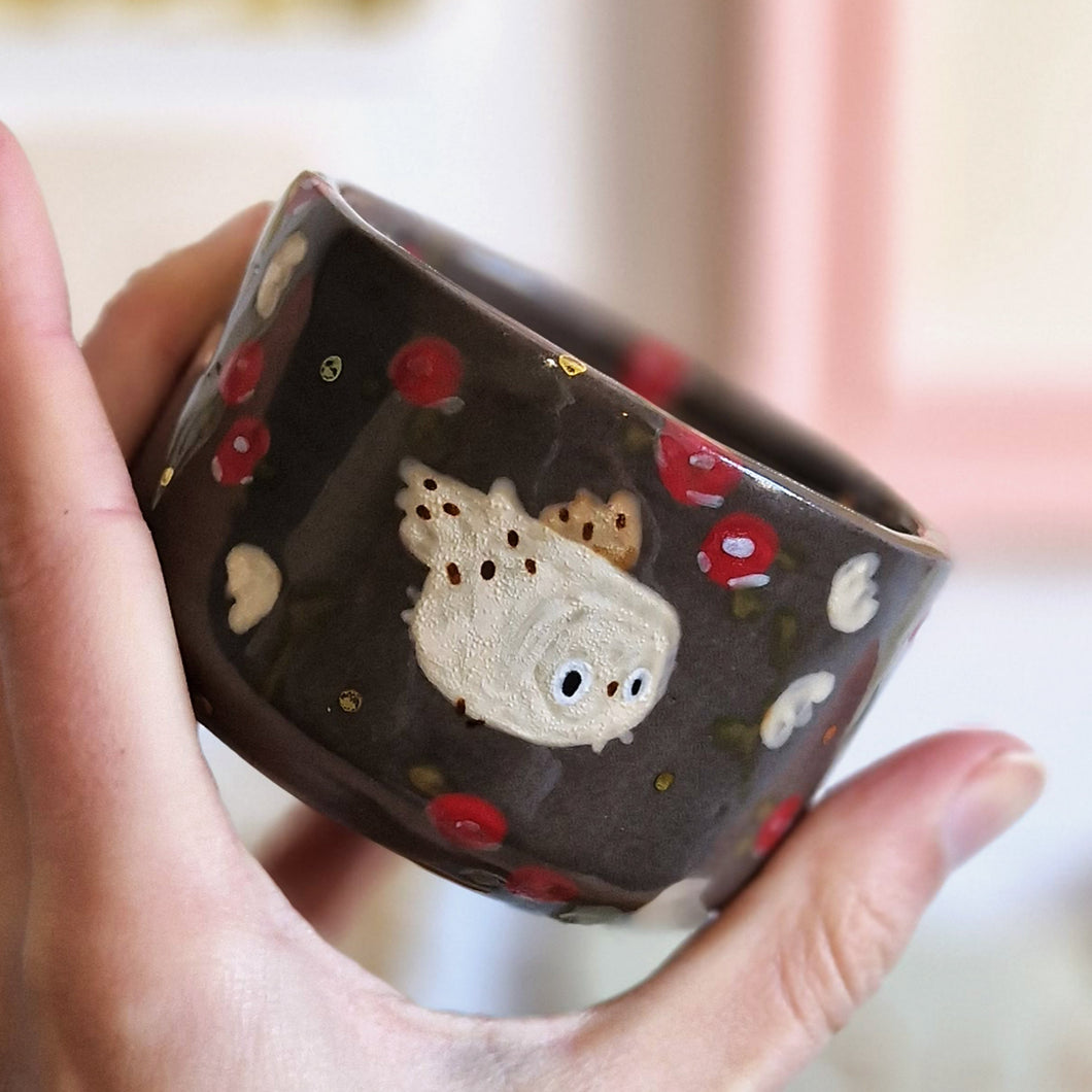 Nº265 owls | DARK CUP with gold