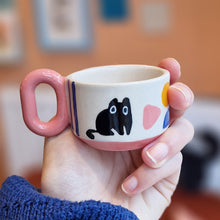 Load image into Gallery viewer, Nº527 geometric cat | MINI CUP with handle
