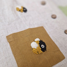 Load image into Gallery viewer, hand embroidered bumblebee | LINEN WAISTCOAT
