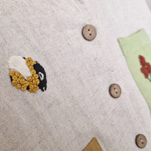 Load image into Gallery viewer, hand embroidered bumblebee | LINEN WAISTCOAT
