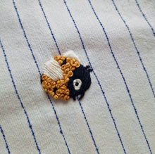 Load image into Gallery viewer, hand embroidered bumblebee | CROPPED SHIRT
