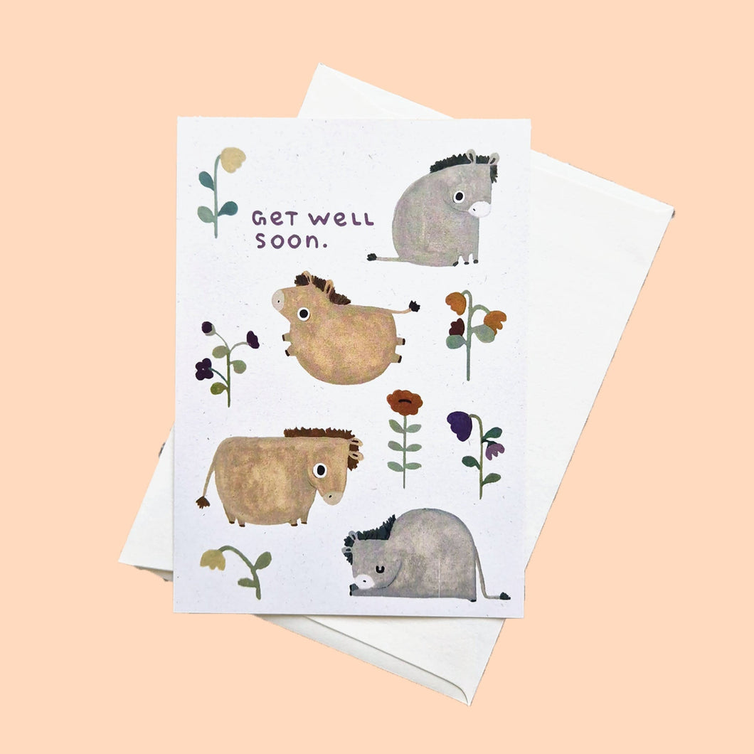donkey get well soon | Postcard