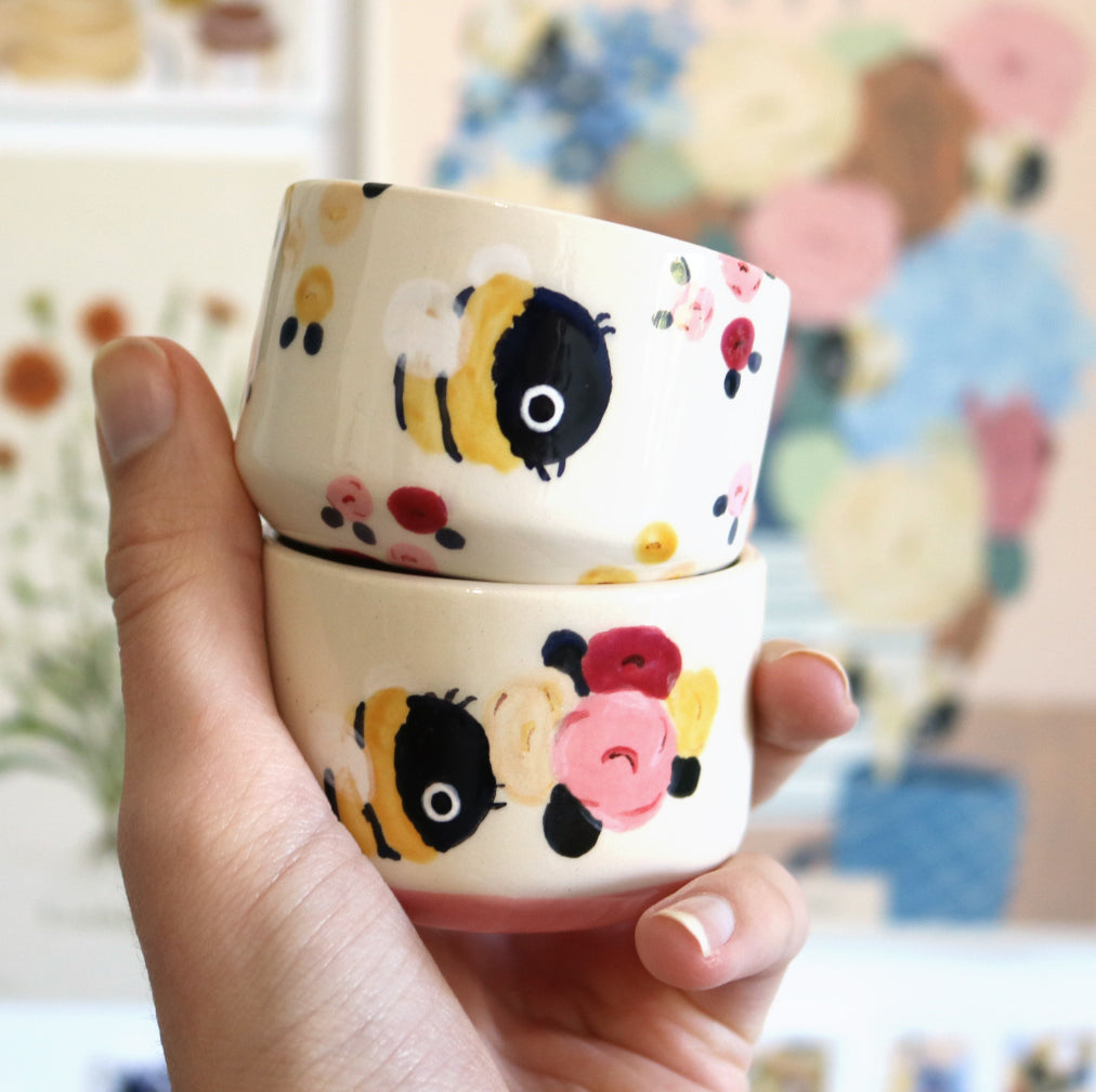 Nº109 flower bumblebees | PINK MINI CUP