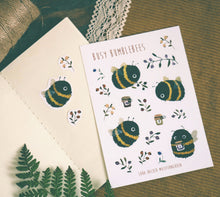 Load image into Gallery viewer, Busy bumblebees | Sticker Sheet
