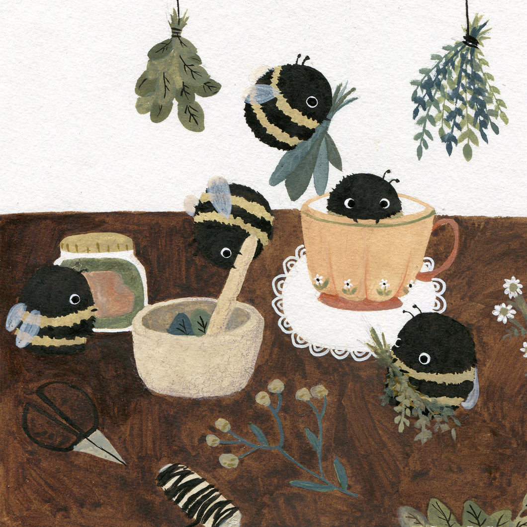tea bumblebees | FINE ART Giclée print