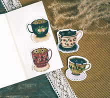 Load image into Gallery viewer, Tea Cup Cats | STICKER
